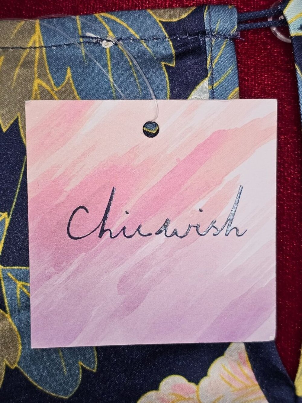 NWT Chicwich Women's Navy Floral Printed Bubble Sleves Frilling Dress Size M 432 - Picture 10 of 12